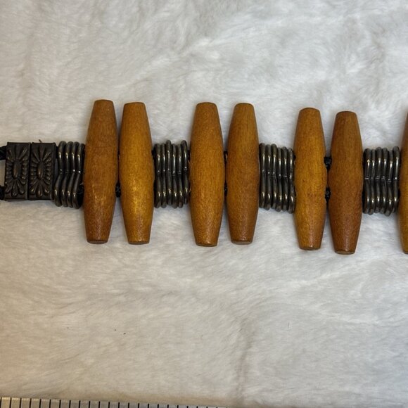 Native American Inspired Bone Style Metal Boho Hippie Corded Belt Medium - Picture 5 of 9